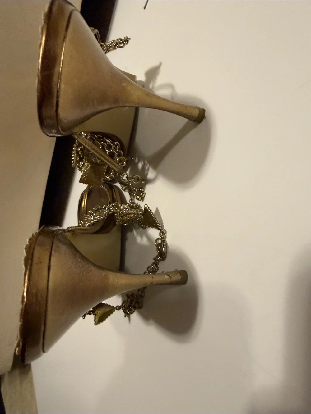Steve Madden Metallic Gold Jeweled Slide Sandals - Picture 5 of 6